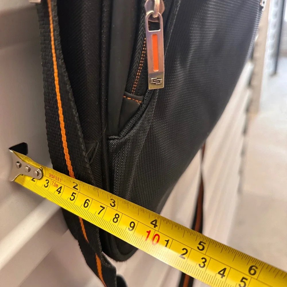 Solo Black Laptop‎ Briefcase Messenger Bag Orange Interior Padded Laptop Sleeve